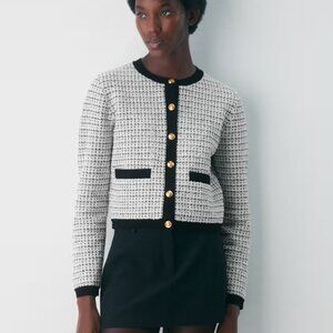 NWT Aritzia APPROACH Long Sleeve Tweed Cardigan XS